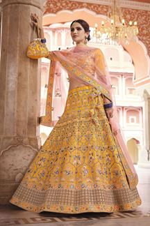 Picture of Glamorous Mustard Colored Designer Lehenga Choli