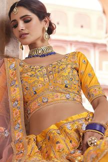 Picture of Glamorous Mustard Colored Designer Lehenga Choli