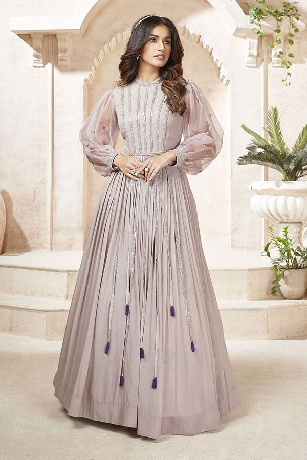 Picture of Delightful Lilac Colored Designer Gown