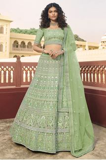 Picture of Flamboyant Green Colored Designer Lehenga Choli
