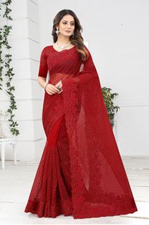 Picture of Exclusive Red Colored Designer Saree