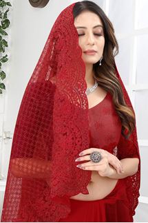 Picture of Exclusive Red Colored Designer Saree