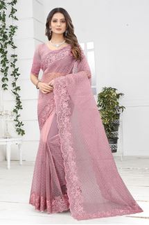 Picture of Glamorous Dusty Colored Designer Saree