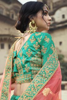 Picture of Artistic Green Colored Designer Silk Lehenga Choli