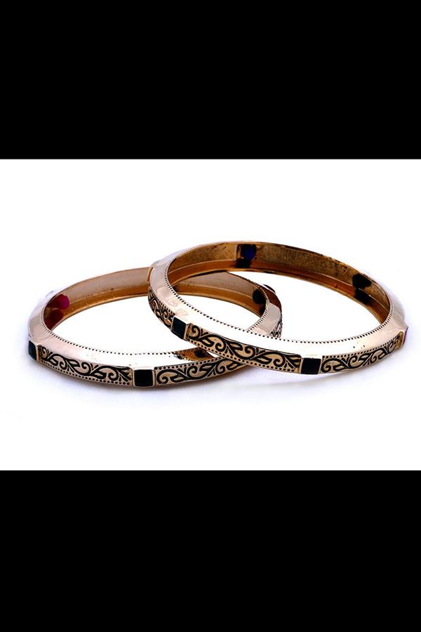 Picture of Black stone & paint work designer bangle