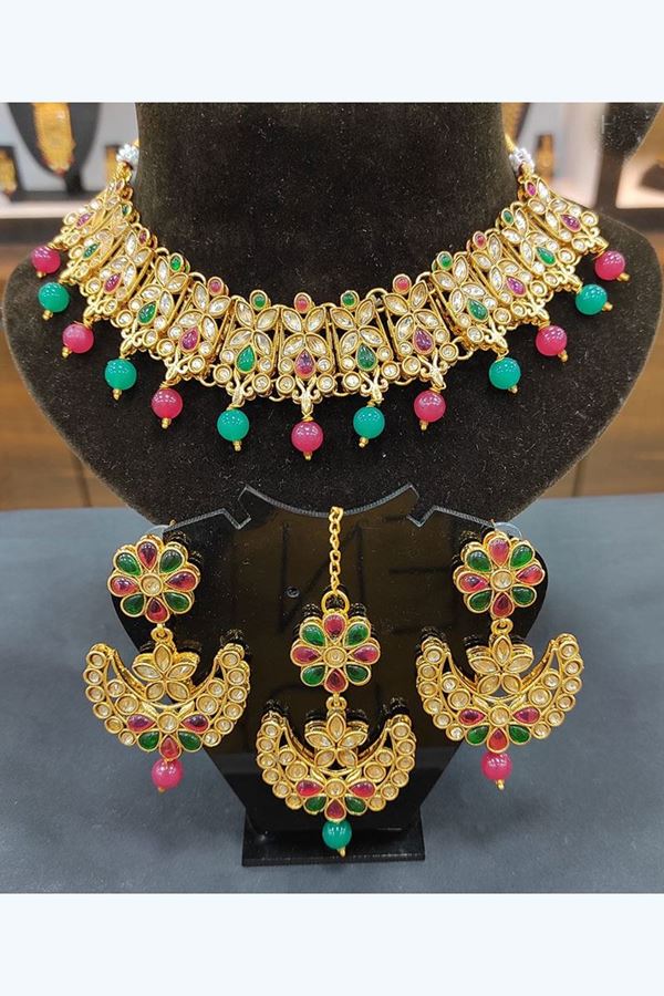 Picture of Amazing Multi-Colored Imitation Jewellery Necklace Set