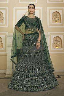 Picture of Vibrant Green Colored Designer Lehenga Choli