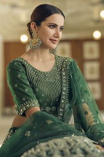 Picture of Vibrant Green Colored Designer Lehenga Choli