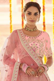 Picture of Artistic Pink Colored Designer Lehenga Choli