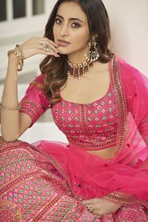 Picture of Magnificent Deep Pink Colored Designer Silk Lehenga Choli