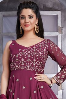 Picture of Lovely Wine Colored Designer Suit