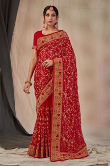 Picture of Exquisite Red Colored Designer Saree