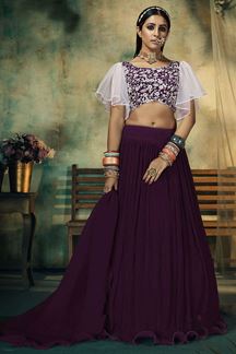 Picture of Appealing Purple Colored Designer Silk Lehenga Choli