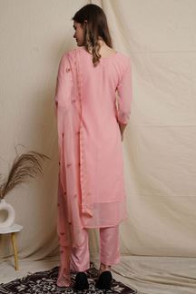 Picture of Exquisite Pink Colored Designer Suit (Unstitched suit)