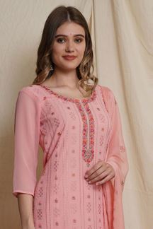 Picture of Exquisite Pink Colored Designer Suit (Unstitched suit)