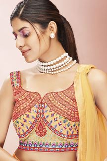 Picture of Pretty Mustard Colored Designer Lehenga Choli