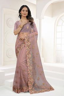 Picture of Engaging Mauve Colored Designer Saree