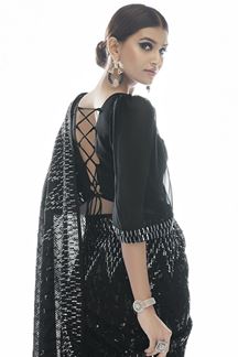 Picture of Trendy Black Colored Designer Saree