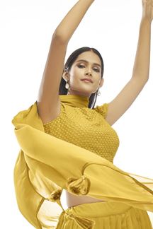 Picture of Trendy Mustard Colored Designer Lehenga Choli