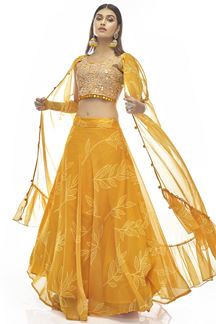 Picture of Magnificent Mustard Colored Designer Lehenga Choli