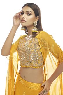 Picture of Magnificent Mustard Colored Designer Lehenga Choli