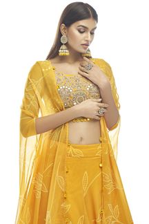 Picture of Magnificent Mustard Colored Designer Lehenga Choli