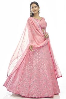 Picture of Beautiful Baby Pink Colored Designer Lehenga Choli
