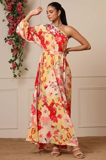 Picture of Captivating Yellow Colored Designer Gown