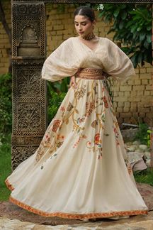 Picture of Elegant Cream Colored Designer Lehenga Choli
