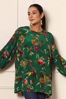 Picture of Engaging Green Colored Designer Tunics Kurti