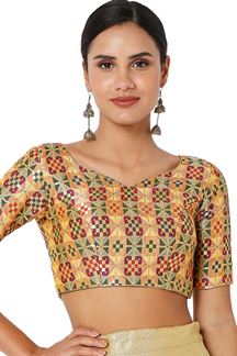 Picture of Divine Gold Colored Designer Readymade Blouse