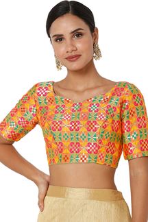 Picture of Gorgeous Yellow Colored Designer Readymade Blouse