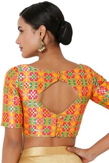 Picture of Gorgeous Yellow Colored Designer Readymade Blouse