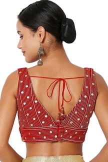 Picture of Engaging Red Colored Designer Readymade Blouse