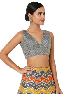 Picture of Exquisite Grey Colored Designer Readymade Blouse