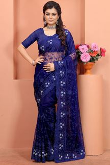 Picture of Splendid Violet Colored Designer Saree