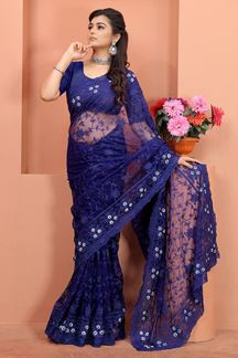 Picture of Splendid Violet Colored Designer Saree