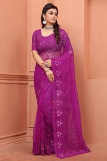 Picture of Outstanding Pink Colored Designer Saree