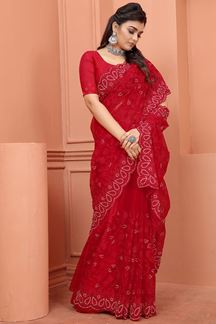 Picture of Marvelous Red Colored Designer Saree