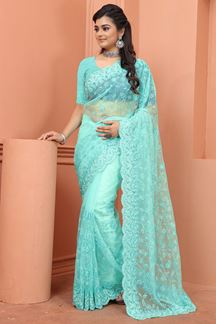 Picture of Bollywood Mint Green Colored Designer Saree