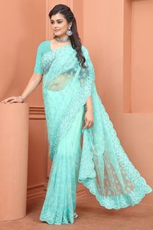 Picture of Bollywood Mint Green Colored Designer Saree