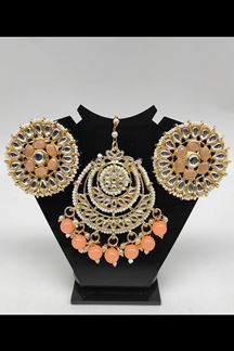 Picture of Ethnic Peach Colored Party wear Imitation Jewellery