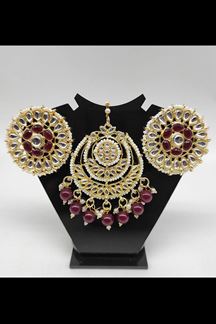 Picture of Smashing Maroon Colored Party wear Imitation Jewellery