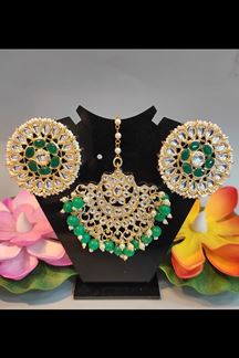 Picture of Vibrant Green Colored Party wear Imitation Jewellery