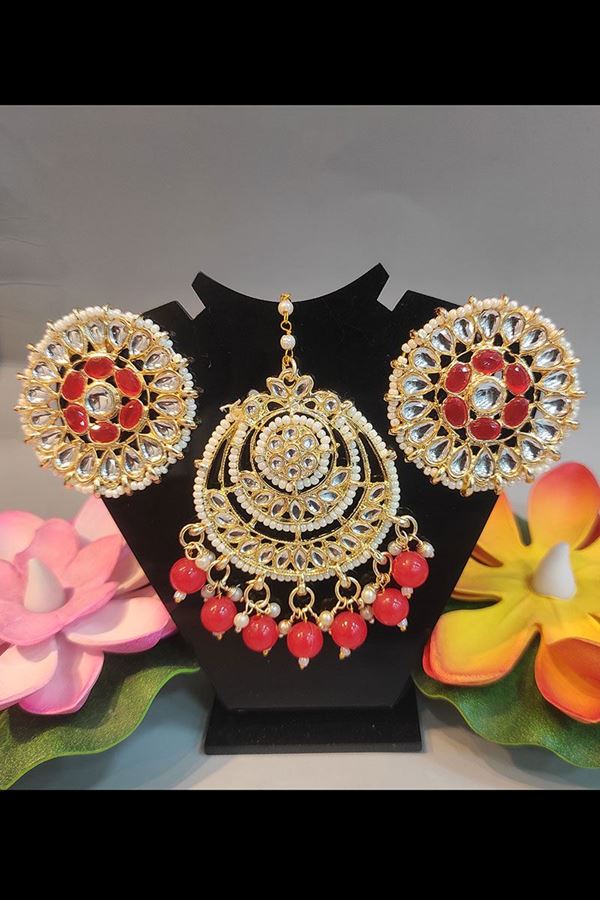 Picture of Awesome Red Colored Party wear Imitation Jewellery