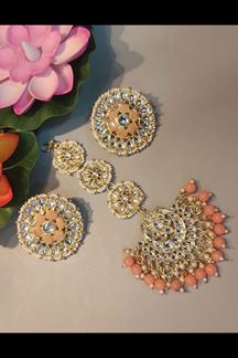 Picture of Artistic Peach Colored Party wear Imitation Jewellery