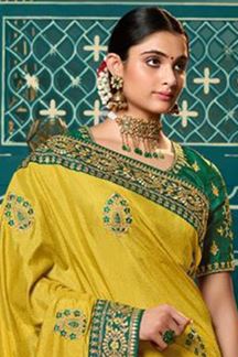 Picture of Exuberant Green Colored Designer Silk Saree