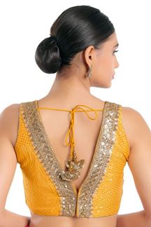 Picture of Stunning Yellow Colored Designer Readymade Blouse