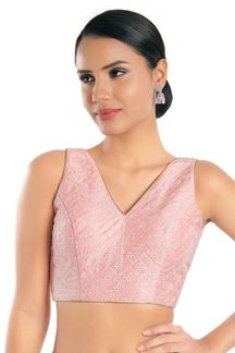 Picture of Splendid Baby Pink Colored Designer Readymade Blouse