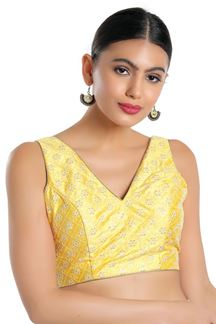 Picture of Bollywood Yellow Colored Designer Readymade Blouse